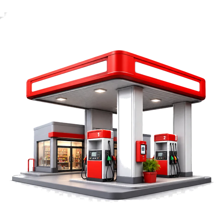Petrol station illustration