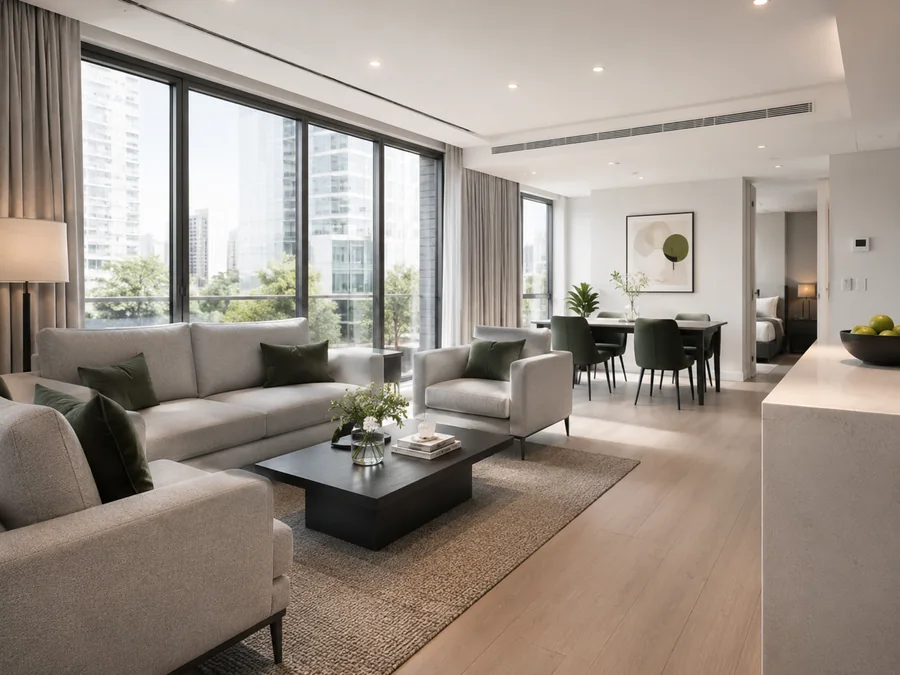 Premium modern serviced apartment interior