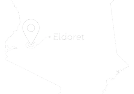 Kenya map with Eldoret location marker